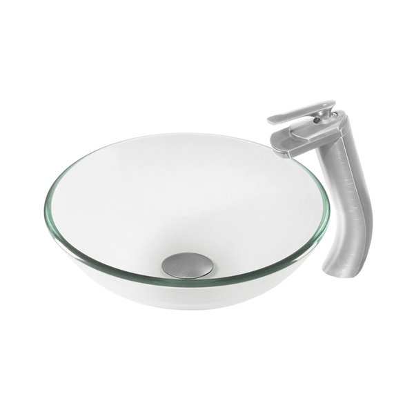 Novatto Cascade Single Lever Handle Faucet Set - 11-in - Brushed Nickel