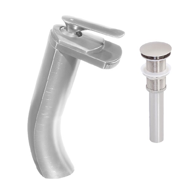 Novatto Cascade Single Lever Handle Faucet Set - 11-in - Brushed Nickel