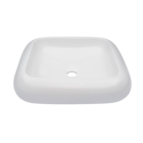 Novatto Bianco Square Vessel Sink - 18.5-in - White