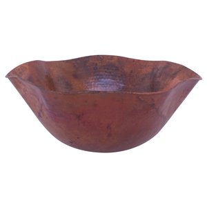Novatto Andulusia  Vessel Sink - 16-in - Natural Copper/Oil Rubbed Bronze