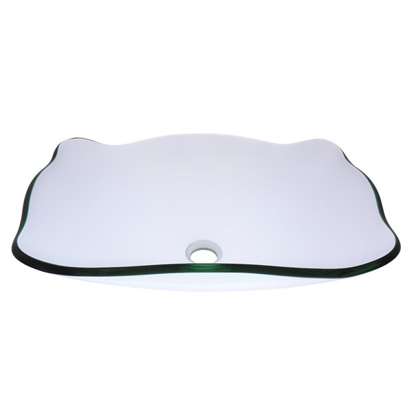 Novatto Elegante  Vessel Sink - 15-in - Clear Glass/Chrome