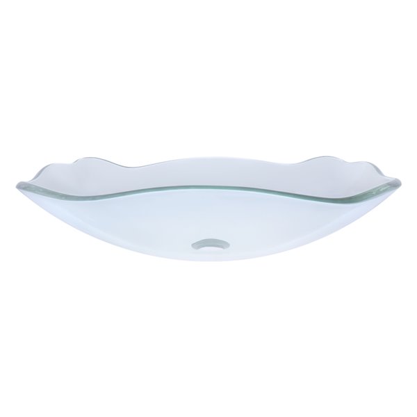 Novatto Elegante  Vessel Sink - 15-in - Clear Glass/Chrome