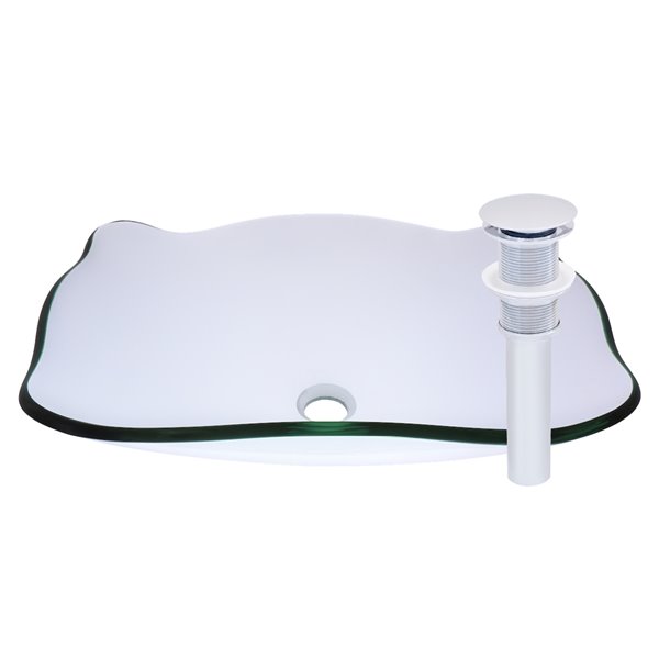 Novatto Elegante  Vessel Sink - 15-in - Clear Glass/Chrome