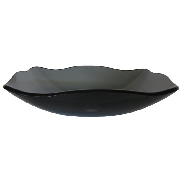 Novatto Rettangolare  Vessel Sink - 15-in - Grey Glass/Oil Rubbed Bronze