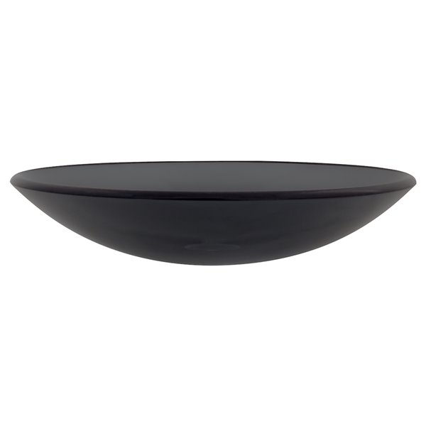 Novatto Coetaneo Round Vessel Sink - 18-in - Grey Glass/Chrome