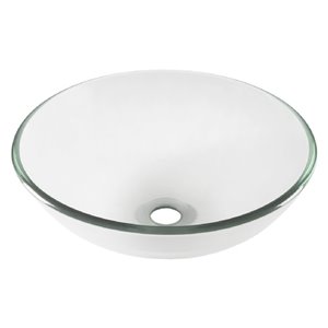 Novatto Bonificare Round Vessel Sink - 16.5-in - Clear Glass