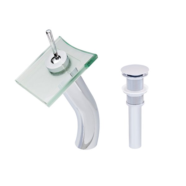 Novatto Squared Single Lever Handle Faucet Set - 11.13-in - Chrome