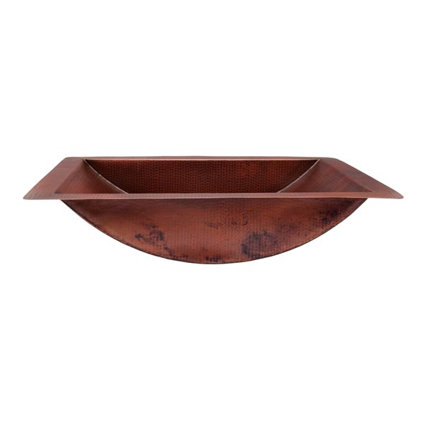 Novatto Merida Rectangular Drop-In/Undermount Sink - 16-in - Natural Copper/Oil Rubbed Bronze