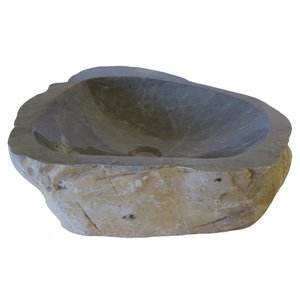 Novatto Cobblestone  Vessel Sink - 17-in - Natural Stone