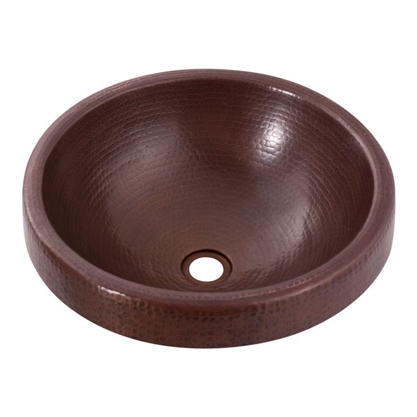 Novatto Granada Round Drop-In Sink - 17-in - Hammered Antique Copper/Oil Rubbed Bronze