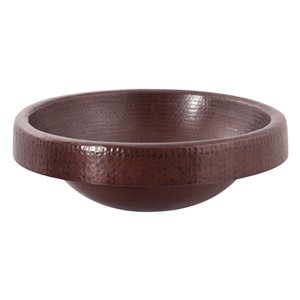 Novatto Granada Round Drop-In Sink - 17-in - Hammered Antique Copper/Oil Rubbed Bronze