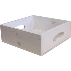 Caisse de rangement en bois blanchi McNeil de Manubois, 3.75 po x 10.5 po x 10.25 po