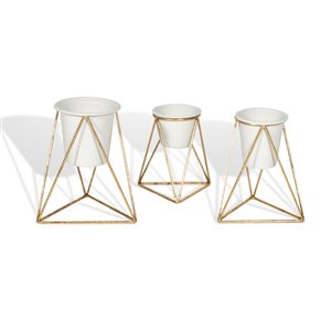 Jardinières de table décoratives en métal Viola Gild Design House, ens. de 3