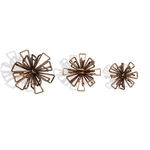 Gild Design House Rossetta Metal Decorative Flower Accessory - Bronze - Set of 3