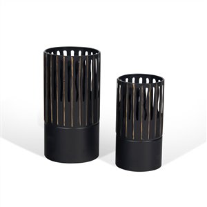 Vases de table en métal Sadira Gild Design House, noir, ens. de 2