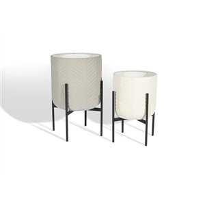 Gild Design House Ginkgo Decorative Metal Floor Planters - Set of 2