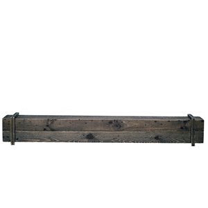 Elements Cavalli Rustic Mantel Shelf  Rustic  Earth-friendly - Brown and Black - 45-in