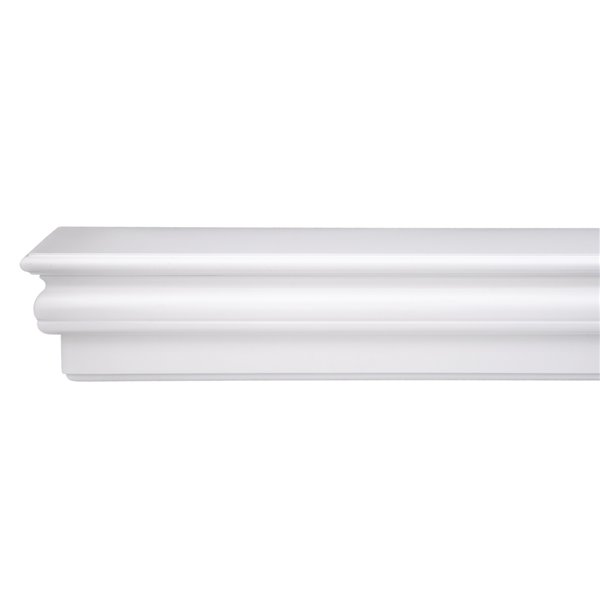 Elements Montego 60-in Gloss White Finish Classic Mantel Shelf