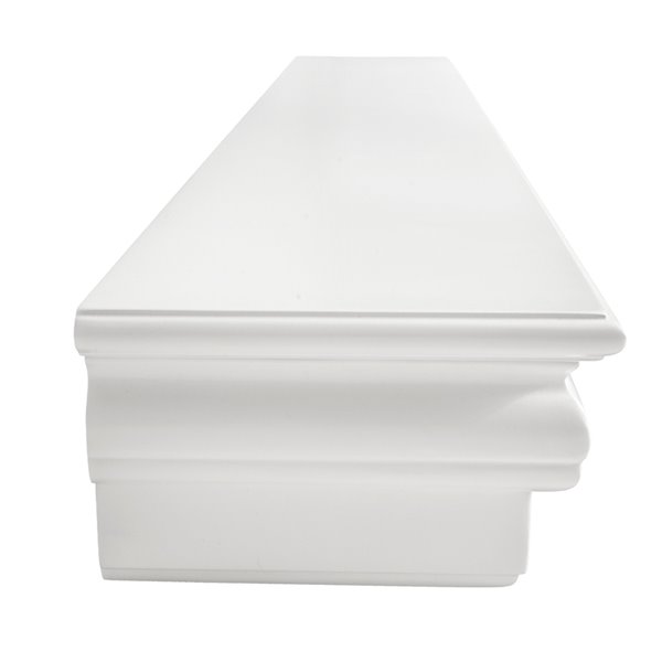 Elements Montego 60-in Gloss White Finish Classic Mantel Shelf