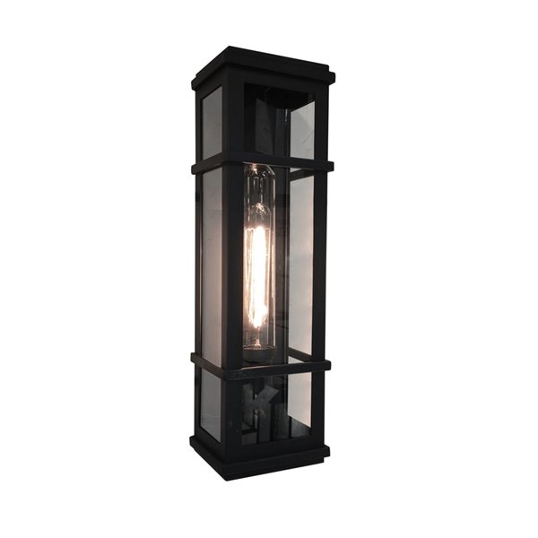 Artcraft Lighting Granger Square SC13112BK Outdoor Wall Light - 5.25-in x 4.75-in x 20-in - Black