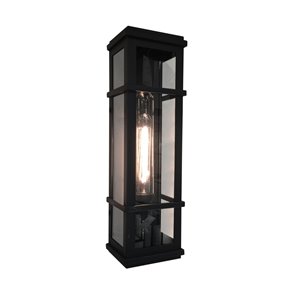 Artcraft Lighting Granger Square SC13112BK Outdoor Wall Light - 5.25-in x 4.75-in x 20-in - Black