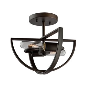Semi-plafonnier Newport AC10882OB d'Artcraft Lighting, 12 po x 12 po x 10,5 po, bronze huilé