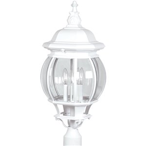 Applique murale extérieure pour poteau Classico AC8493WH d'Artcraft Lighting, 11 po x 11 po x 28 po, blanc