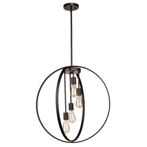 Lustre à 4 lumières Newport AC10884OB d'Artcraft Lighting, 24 po x 24 po, bronze huilé