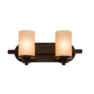 Artcraft Lighting Parkdale Vanity Light  AC1302OB - 6-in x 8-in x 12-in - Bronze and Opal Glass