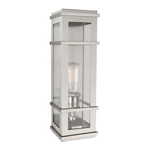 Luminaire extérieur Granger Square SC13111SS d'Artcraft Lighting, 4,75 po x 4,75 po x 16 po, acier inoxydable