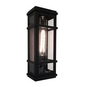 Artcraft Lighting Granger Square SC13111BK Outdoor Wall Light - 4.25-in x 5.25-in x 16-in - Black