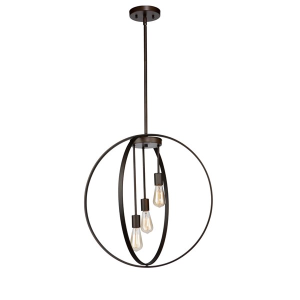 Lustre à 3 lumières Newport AC10883OB d'Artcraft Lighting, 19 po x 19 po, bronze huilé