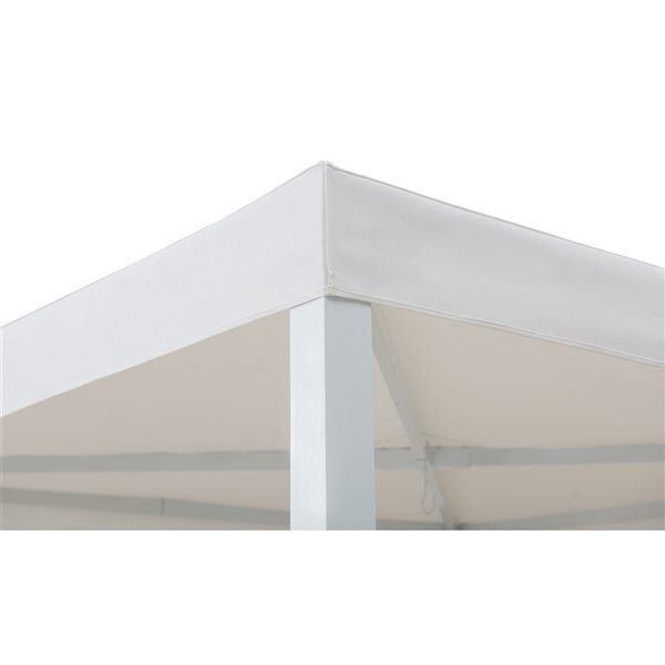 Sunjoy Semi-permanent Steel Gazebo - Square - Polyester Top - 10-ft x 10-ft - White