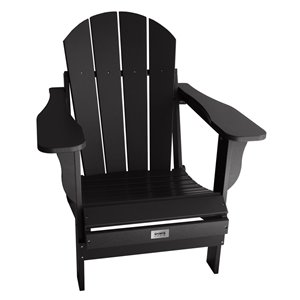 My Custom Sports Chair Adult Folding Adirondack Chair - Black