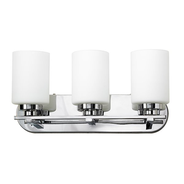 Russell Lighting Vanity 3-Light Wall Sconce - Brushed Chrome - 9-in x 24-in