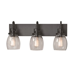 Russell Lighting Dayton Vanity 3-Light Wall Sconce - Black - 11-in x 22-in