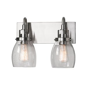 Russell Lighting Vanity 2-Light Wall Sconce - Brushed Chrome - 11-in x 15-in