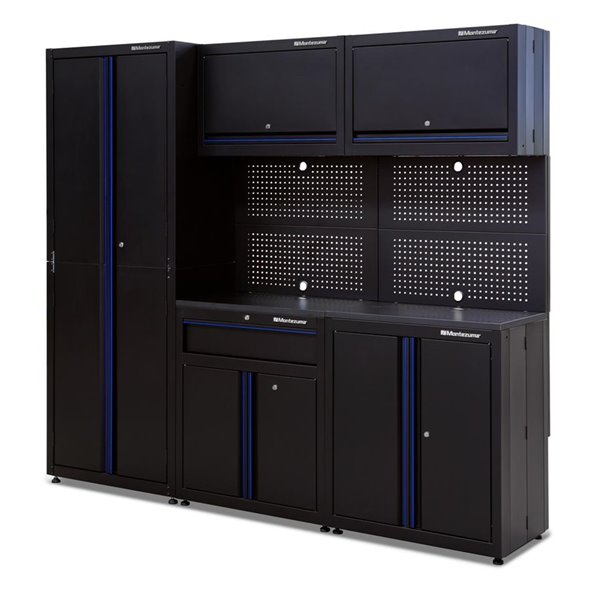 Montezuma Garage Workstation 3-Door and 1-Drawer - Black - 30-in x 18-in