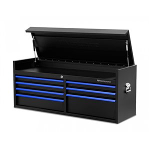 Montezuma Tool Chest  for Garage - 7-Drawer - Black and Blue - 56-in x 18-in