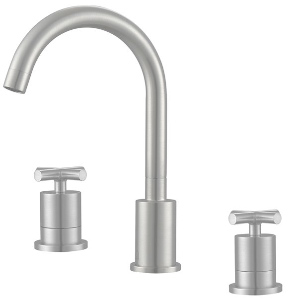 Ancona Ava Series Widespread Cross Handle Bathroom Faucet in Brushed Nickel finish