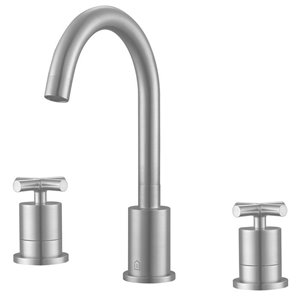 Ancona Ava Series Widespread Cross Handle Bathroom Faucet in Brushed Nickel finish