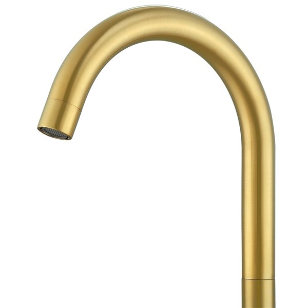 Ancona Ava Series Widespread Cross Handle Bathroom Faucet in Brushed Gold finish