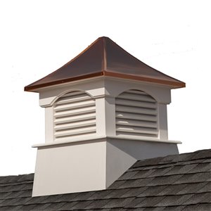 Good Directions Coventry Vinyl Cupola with Copper Roof - 26-in x 35-in - White