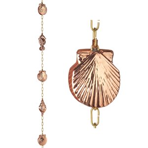 Good Directions Seashore Rain Chain - 8.5-ft - Pure Copper