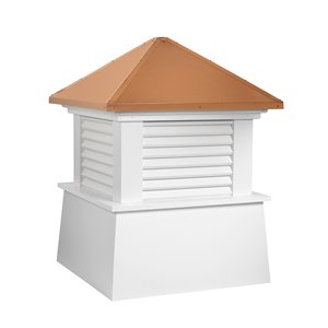 Good Directions Manchester Vinyl Cupola with Copper Roof - 18-in x 22-in - White
