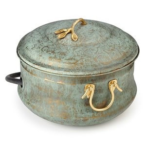 Good Directions Sedona Hose Pot with Lid - 20-in x 20-in x 17-in - Grey Steel