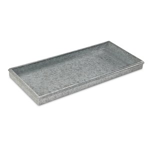 Good Directions Flowers Boot Tray - 13-in x 30-in x 2-in - Galvanized Grey Steel
