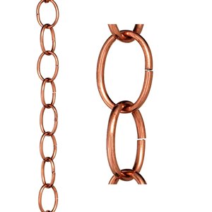 Good Directions Small Single Link Rain Chain - 8.5-ft - Pure Copper