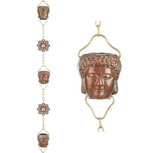 Good Directions Buddha Rain Chain - 8.5-ft - Pure Verdigris Copper
