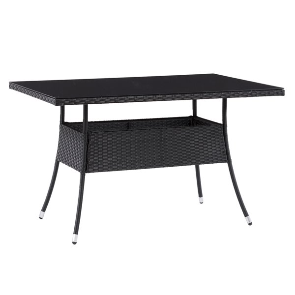 Table de patio Parksville de CorLiving, 31 po x 47 po, noir